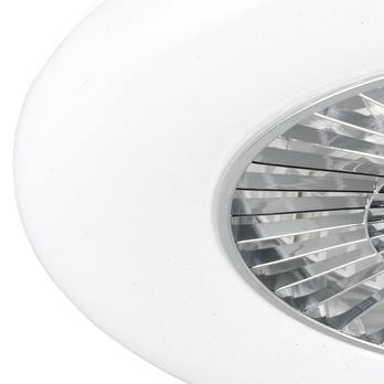 Stropné LED svietidlo s ventilátorom VISBY biela/chróm 5