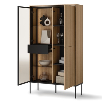 Vitrína VISSO VI-01 dub linear 2