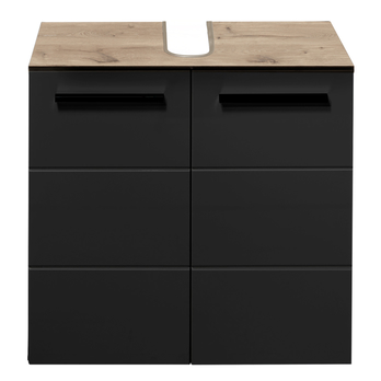 Skrinka pod umývadlo VISTA dub viking/matná čierna 4