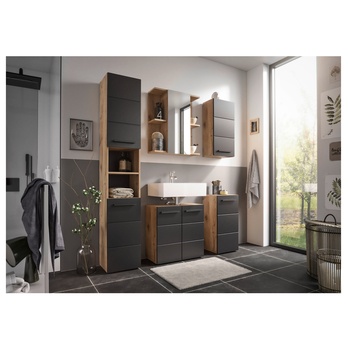 Spodná kúpeľňová skrinka VISTA dub viking/matná čierna 1