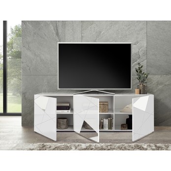 TV komoda VITTORIA 2 biela lesklá 2