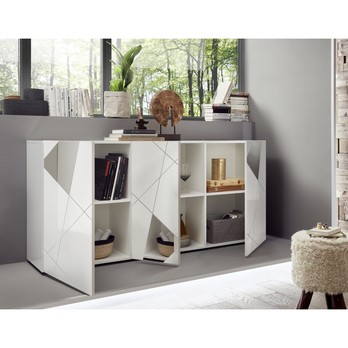 Komoda VITTORIA 3 biela lesklá 2