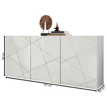 Komoda VITTORIA 3 biela lesklá 5