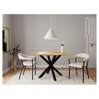 Jedálenská stolička VIVI piesková/matná čierna 1