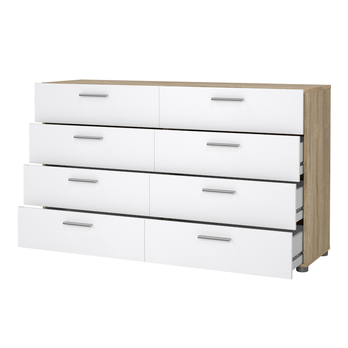 Dvojitá komoda VIVIEN III dub/biela vysoký lesk 3