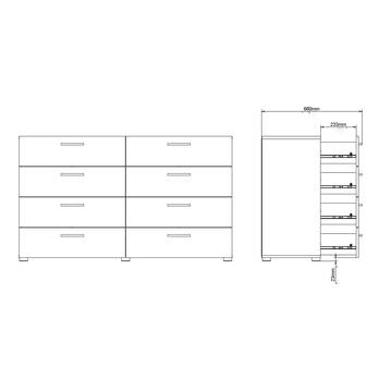 Dvojitá komoda VIVIEN III dub/biela vysoký lesk 7