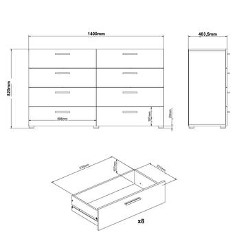 Dvojitá komoda VIVIEN III dub/biela vysoký lesk 8