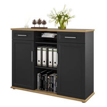 Komoda VIVIENNE dub/antracitová, šírka 135 cm 5