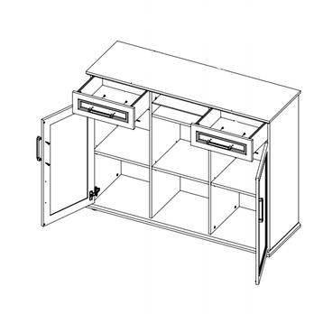 Komoda VIVIENNE dub/antracitová, šírka 135 cm 2
