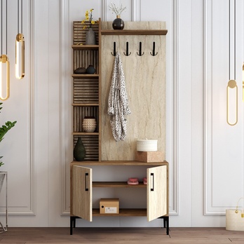 Predsieňová zostava VIYAN 1 orech/travertín 2