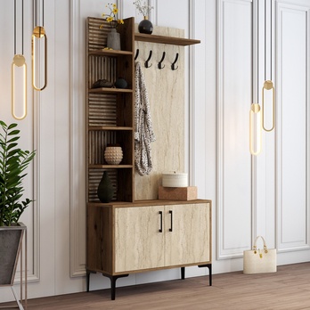 Predsieňová zostava VIYAN 1 orech/travertín 3