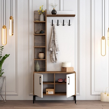 Predsieňová zostava VIYAN 1 orech/biela 2