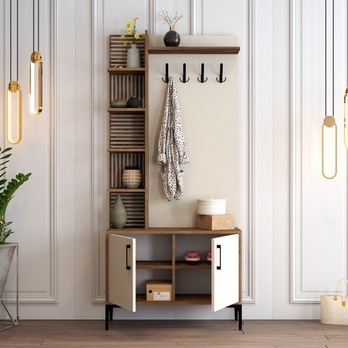 Predsieňová zostava VIYAN 1 orech/krémová 2