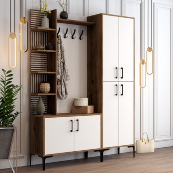 Predsieňová zostava VIYAN 2 orech/biela 1