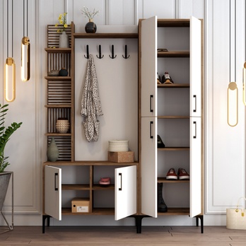 Predsieňová zostava VIYAN 2 orech/biela 2