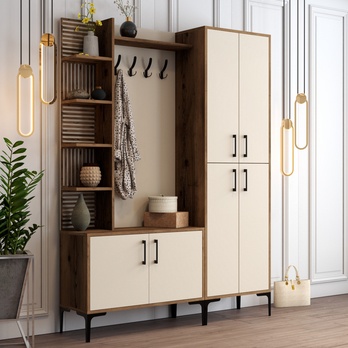 Predsieňová zostava VIYAN 2 orech/krémová 1