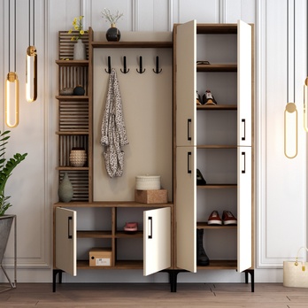 Predsieňová zostava VIYAN 2 orech/krémová 2