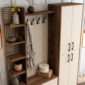 Predsieňová zostava VIYAN 2 orech/krémová 5