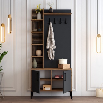 Predsieňová zostava VIYANA orech/antracitová 3