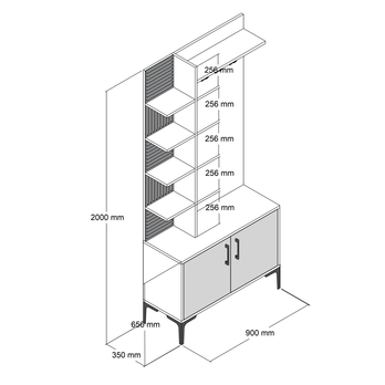 Predsieňová zostava VIYANA orech/antracitová 4