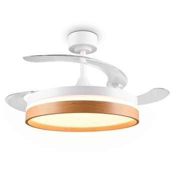 Stropné LED svietidlo s ventilátorom VOLDA biela/hnedá 1