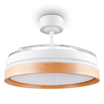 Stropné LED svietidlo s ventilátorom VOLDA biela/hnedá 2