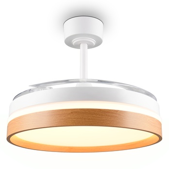 Stropné LED svietidlo s ventilátorom VOLDA biela/hnedá 3