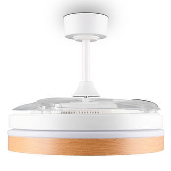 Stropné LED svietidlo s ventilátorom VOLDA biela/hnedá 4