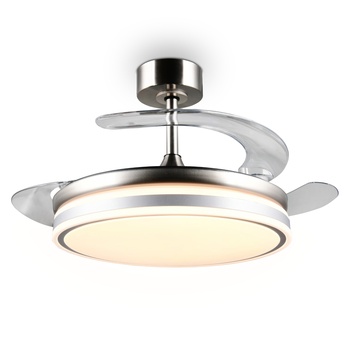 Stropné LED svietidlo s ventilátorom VOLDA strieborná/biela 1