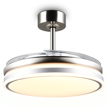 Stropné LED svietidlo s ventilátorom VOLDA strieborná/biela 3