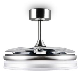 Stropné LED svietidlo s ventilátorom VOLDA strieborná/biela 4