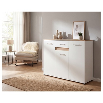 Komoda VOLOS 3 biela/dub artisan 1