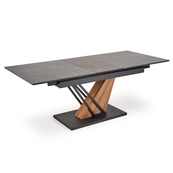 Jedálenský stôl VULONT čierny mramor/zlatý dub/čierna, šírka 140 cm 2