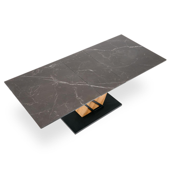 Jedálenský stôl VULONT čierny mramor/zlatý dub/čierna, šírka 140 cm 5