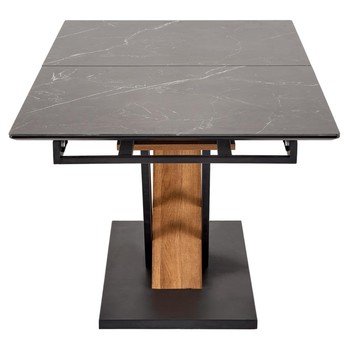 Jedálenský stôl VULONT čierny mramor/zlatý dub/čierna, šírka 140 cm 6