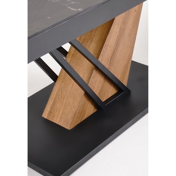 Jedálenský stôl VULONT čierny mramor/zlatý dub/čierna, šírka 140 cm 7