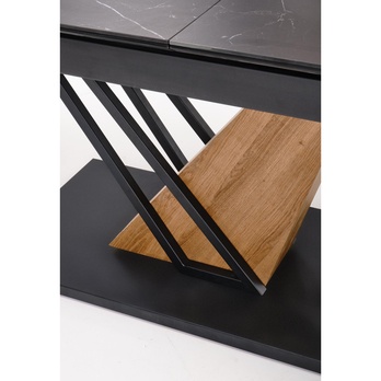 Jedálenský stôl VULONT čierny mramor/zlatý dub/čierna, šírka 140 cm 8