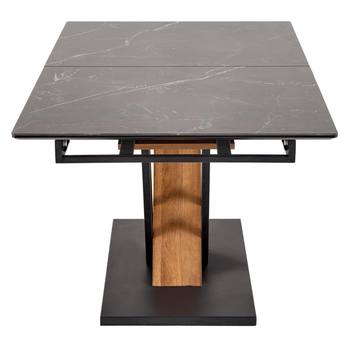 Jedálenský stôl VULONT čierny mramor/zlatý dub/čierna, šírka 160 cm 6