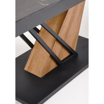 Jedálenský stôl VULONT čierny mramor/zlatý dub/čierna, šírka 160 cm 8