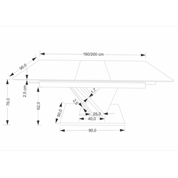 Jedálenský stôl VULONT čierny mramor/zlatý dub/čierna, šírka 160 cm 11
