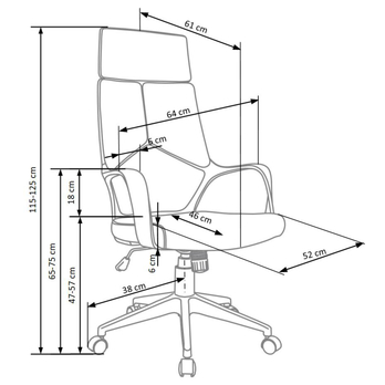 Kancelárska stolička VUYOGIR modrá/čierna 2