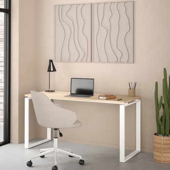 Písací stôl WALKER II dub jackson hickory/biela 1