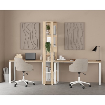 Písací stôl WALKER II dub jackson hickory/biela 5