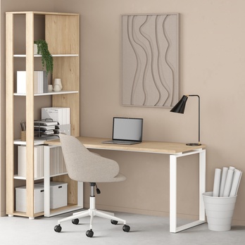 Písací stôl WALKER II dub jackson hickory/biela 6