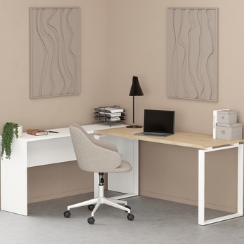 Písací stôl WALKER II dub jackson hickory/biela 7