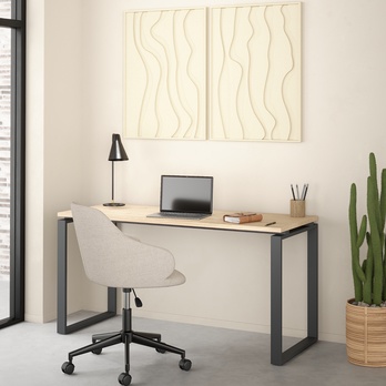 Písací stôl WALKER II dub jackson hickory/sivá 1