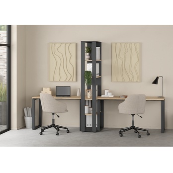 Písací stôl WALKER II dub jackson hickory/sivá 5