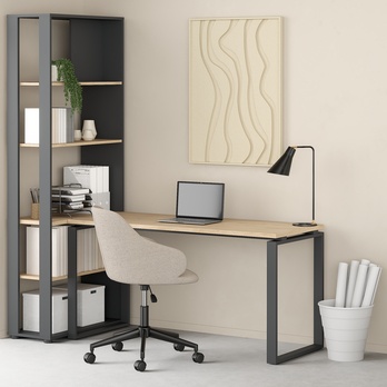 Písací stôl WALKER II dub jackson hickory/sivá 6