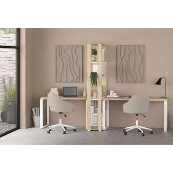 Písací stôl WALKER II dub jackson hickory/biela 5