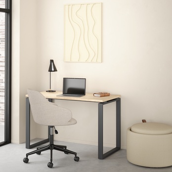 Písací stôl WALKER II dub jackson hickory/sivá 1